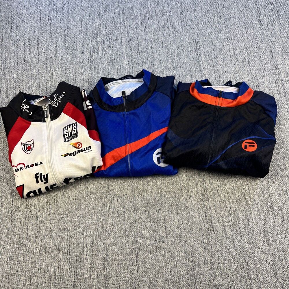 Lot of 3 Men's Cycling Jerseys Size L Santini V Australia De Rosa Training Lot